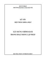 Kỷ yếu hội thảo khoa học: Xây dựng chính sách trong hoạt động lập pháp