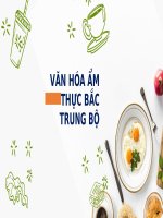 Tiểu luận - cở sở văn hóa việt nam - đề tài - VĂN HÓA ẨM THỰC BẮC TRUNG BỘ