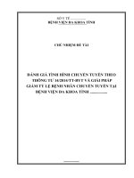 Đề cương đánh giá tình hình chuyển tuyến theo thông tư 142014ttbyt và giải pháp giảm tỷ lệ bệnh nhân chuyển tuyến tại bệnh viện đa khoa tỉnh