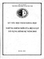 Kỷ yếu hội thảo khoa học: Những điểm mới của Bộ luật Tố tụng hình sự năm 2015
