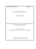 thực hiện pháp luật về đầu tư công tại sở kế hoạch và đầu tư thành phố hồ chí minh
