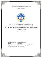 đề án lý thuyết tài chính tiền tệ đề tài thu ngân sách nhà nước và thực trạng tại việt nam