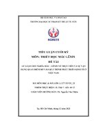 đề tài lý luận chủ nghĩa mác lênin về thực tiễn và sự vận dụng quan điểm đó vào quá trình phát triển kinh tế ở việt nam