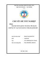 Chuyên đề tốt nghiệp: Thanh toán quốc tế bằng tín dụng chứng từ tại Ngân hàng VPbank Kinh Đô