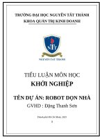 tiểu luận môn học khởi nghiệp tên dự án robot dọn nhà