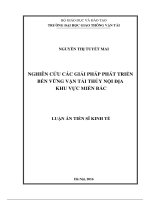 luận án tiến sĩ kinh tế nghiên cứu các giải pháp phát triển bền vững vận tải thủy nội địa ở khu vực miền bắc