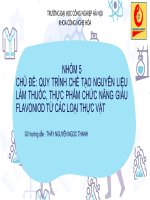 chủ đề quy trình chế tạo nguyên liệu làm thuốc thực phẩm chức năng giàu flavoniod từ các loại thực vật