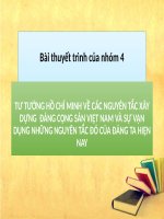 tư tưởng hồ chí minh về các nguyên tắc xây dựng đảng cộng sản việt nam và sự vận dụng những nguyên tắc đó của đảng ta hiện nay