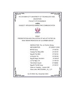 essay presentation and evaluation of imc activities on rice paper products of g corner group