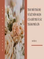 slide thay đổi thái độ về kết hôn muộn của giới trẻ ở các thành phố lớn