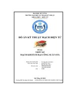 đồ án kỹ thuật mạch điện tử đề tài thiết kế mạch khuếch đại công suất otl