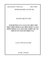 Luận án tiến sĩ luật học: Ảnh hưởng của luật tục đến việc thực hiện pháp luật hôn nhân và gia đình trong các dân tộc thiểu số tại chỗ ở Tây Nguyên hiện nay