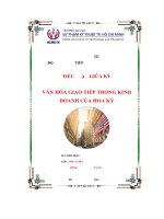 văn hóa giao tiếp trong kinh doanh của hoa kỳ