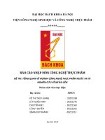 báo cáo nhập môn công nghệ thực phẩm đề tài tổng quan về ngành công nghệ thực phẩm nước ta và nghiên cứu về mì ăn liền