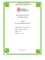 báo cáo kết thúc môn lập trình python 2 tên đề tài xây dựng website bán hàng