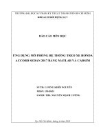 ứng dụng mô phỏng hệ thống treo xe honda accord sedan 2017 bằng matlab và carsim