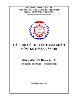 câu hỏi lý thuyết tham khảo môn kế toán quản trị