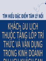 khách du lịch thuộc tầng lớp trí thức và vận dụng trong kinh doanh du lịch khách sạn