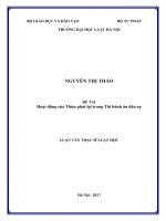 Luận văn thạc sĩ luật học: Hoạt động của Thừa phát lại trong thi hành án dân sự