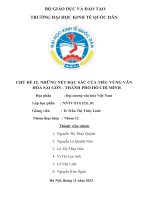 chủ đề 12 những nét đặc sắc của tiểu vùng văn hóa sài gòn thành phố hồ chí minh