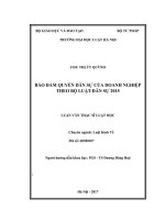 Luận văn thạc sĩ luật học: Bảo đảm quyền dân sự của doanh nghiệp theo Bộ luật Dân sự 2015