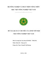 đề tài quản lý chi tiêu của sinh viên học viện nông nghiệp việt nam