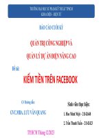 quản trị công nghiệp và quản lý dự án điện nâng cao đề tài kiếm tiền trên facebook