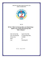 Đề tài Niềm tin thương hiệu của khách hàng - nghiên cứu trường hợp thương hiệu Biti’s Hunter