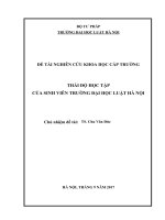 Đề tài nghiên cứu khoa học cấp Trường: Thái độ học tập của sinh viên trường Đại học Luật Hà Nội
