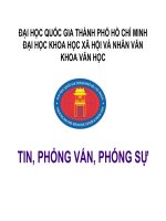 TIN, PHỎNG VẤN, PHÓNG SỰ -  Phân loại tin tức 
