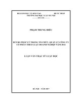 Luận văn thạc sĩ luật học: Rủi ro pháp lý trong tổ chức, quản lý công ty cổ phần theo Luật Doanh nghiệp năm 2014