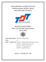 bài báo cáo quá trình 2 môn vật liệu học material science