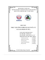 nhóm 1 báo cáo thực tập sữa và các sản phẩm từ sữa