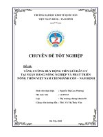 Chuyên đề tốt nghiệp: Tăng cường huy động tiền gửi dân cư tại Ngân hàng Nông nghiệp và Phát triển Nông thôn Việt Nam chi nhánh Cồn - Nam Định