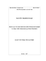 Luận văn thạc sĩ luật học: Pháp luật về cho thuê đất đối với doanh nghiệp và thực tiễn thi hành tại tỉnh Vĩnh Phúc