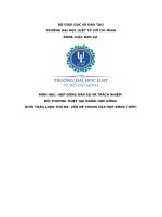 môn học hợp đồng dân sự và trách nhiệm bồi thường thiệt hại ngoài hợp đồng buổi thảo luận thứ ba vấn đề chung của hợp đồng tiếp