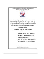 quy luật từ những sự thay đổi về lượng dẫn đến sự thay đổi về chất và ngược lại liên hệ thực tiễn tiểu luận cuối kì