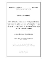 Luận văn thạc sĩ luật học: Quy định của pháp luật tố tụng hình sự Việt Nam về kiểm sát xét xử sơ thẩm vụ án hình sự và thực tiễn áp dụng trên địa bàn thành phố Hải Phòng