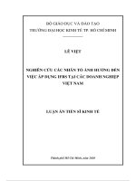 luận án tiến sĩ kinh tế nghiên cứu các nhân tố ảnh hưởng đến việc áp dụng ifrs tại các doanh nghiệp việt nam