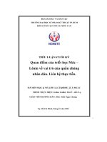 tiểu luận cuối kỳ quan điểm của tri1t h3c mác lênin về vai trò của quần chúng nhân dân liên hệ thực tiễn