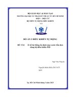 đề tài thiết kế hệ thống ổn định mực nước bồn đơn dùng bộ điều khiển pid