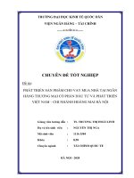 Chuyên đề tốt nghiệp: Phát triển sản phẩm cho vay mua nhà tại Ngân hàng thương mại cổ phần Đầu tư và Phát triển Việt Nam - Chi nhánh Hoàng Mai Hà Nội