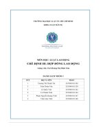 môn học luật lao động chế định iii hợp đồng lao động