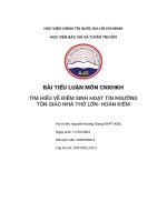 bài tiểu luận môn cnxhkh tìm hiểu về điểm sinh hoạt tín ngưỡng tôn giáo nhà thờ lớn hoàn kiếm