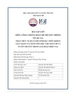 nhận thức về quấy rối tình dục trên không gian mạng của sinh viên học viện báo chí và tuyên truyền trong giai đoạn hiện nay