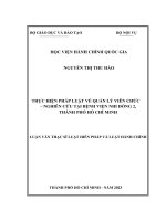 thực hiện pháp luật về quản lý viên chức nghiên cứu tại bệnh viện nhi đồng 2 thành phố hồ chí minh