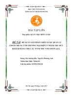 đề xuất giải pháp chiến lược quản lý chuỗi trung tâm thương mại hợp lý nhằm thu hút khách hàng cho các tttm như vincom plaza