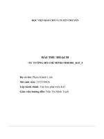 bài thu hoạch tư tưởng hồ chí minh th01001 k43 5