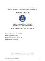 tiểu luận kết thúc học phần môn pháp luật trong kinh doanh đề tài 6 pháp luật về hình thức đầu tư