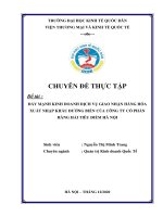 Chuyên đề thực tập: Đẩy mạnh kinh doanh dịch vụ giao nhận hàng hóa xuất nhập khẩu đường biển của Công ty cổ phần hàng hải Tiêu Điểm Hà Nội